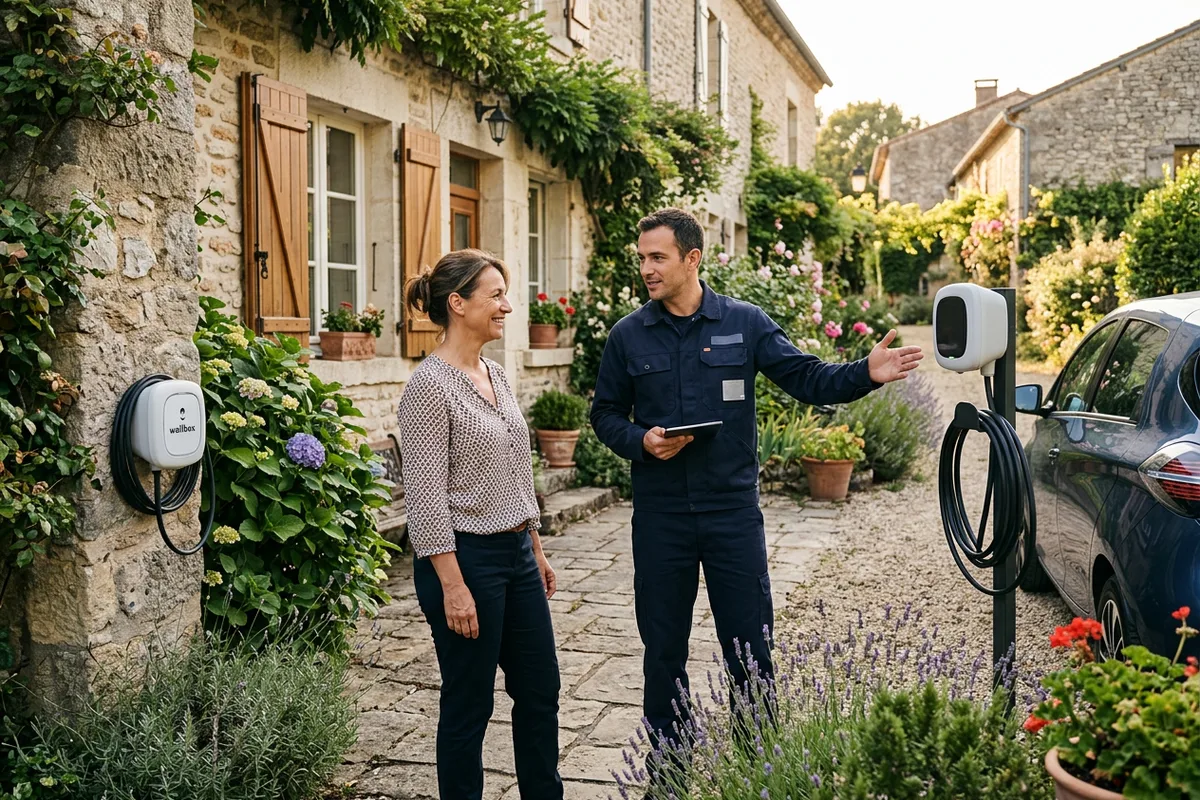 Mise en service et explication technique suite à l'installation borne de recharge à Andance Mise en service et explication technique suite à l'installation borne de recharge à Andance